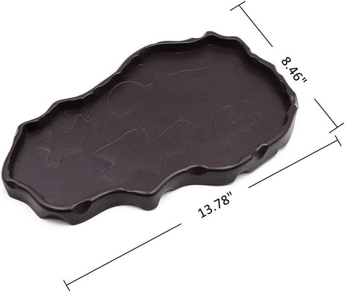 Reptile Food and Water Bowl Dish, Large Tortoise Water Bowl for Turtle, Lizard, Snake, Gecko, Ball Python, Brown