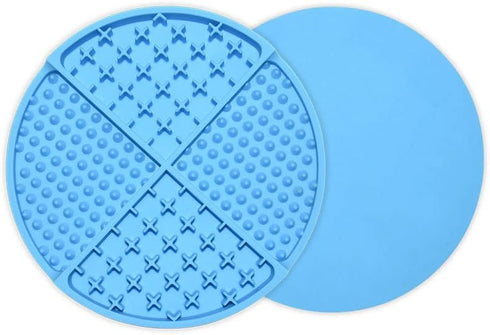Lick Mat for Dogs and Cats, Slow Feeder Bowls for Dog Anxiety Relief, Blue Dog Enrichment Toys