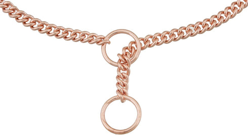 Alvalley Metal Chain Dog Show Collar - Adjustable Pet Slip Collar for Toy, Small, Medium, Large, XL Dogs (Rose Gold,