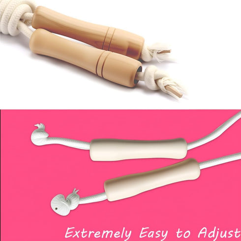Jump Rope for Kids - Adjustable Cotton Braided Skipping Rope with Wooden Handle for Toddler Fitness Workout