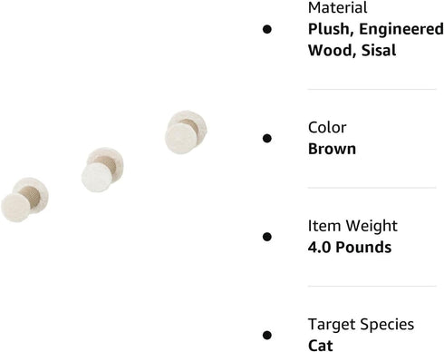 TRIXIE Wall Mount Cat Tree Steps Set | Brown | 3 Steps | Cat Furniture 49915