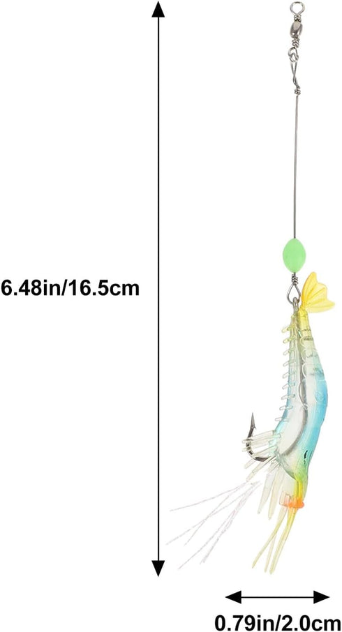 5pcs 9cm 6g MAGICLULU Soft Plastic Fishing Lures with Hooks Artificial Shrimp Baits Glow-in-The-Dark Realistic Soft