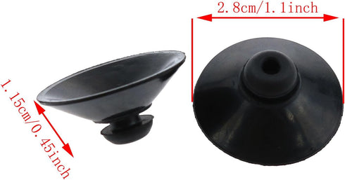 Fish Tank Suction Cup Clips, Black Sucker Clips for Aquarium Attachments, 12PCS (28mm/1.1inch)
