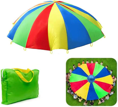 Youngchy Parachute with Handles 8ft 10ft 12ft Play Parachute Games for Outdoor Team