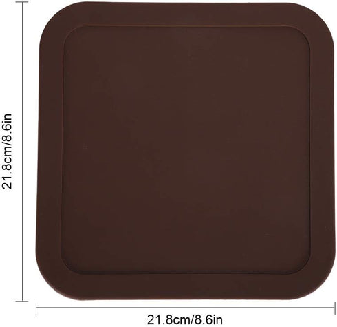 8.6x8.6 Inches Non-Slip Silicone Pet Feeding Mat for Cats and Dogs, Dog Bowl Mat with Raised Edge, Spill Proof Placemat