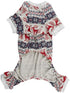 Xmas Grey Reindeer Cotton Pet Dog Christmas Pajamas, Jumpsuit X-Large, 22" Back Length, Girth 26-32"