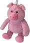 Petlou Plush Toys with Durable Squeaker and Crinkle Paper Dog Chew Toy in Colossal Size and Multi-Color (Pink Cute, 15 Inch Cut Pig)