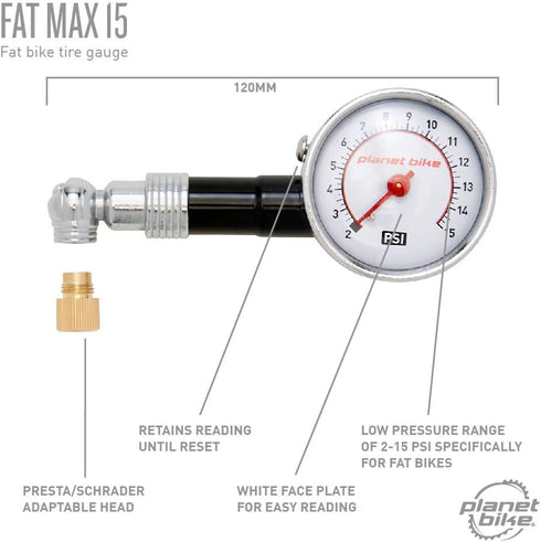 Planet Bike Fat Max 15 Bike Tire Gauge