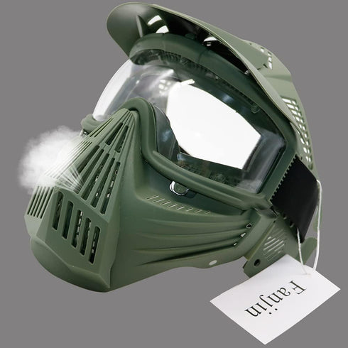 Tactical Paintball Mask, Airsoft Full Face Gear with Goggles, Impact Resistant for Outdoor Activities