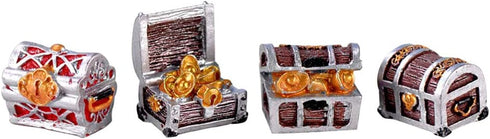 POPETPOP 4pcs Treasure Chest Ornament for Aquarium Fish Tank Home Small
