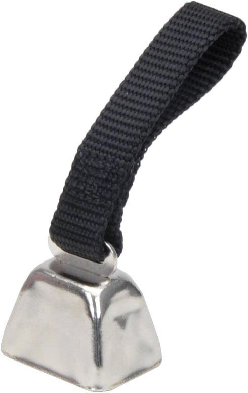 Water & Woods Nickel Cow Bell for Dogs by Coastal Pet - Durable Noise Maker - Easy Attachment - Nickel-Plated Material with Nylon Handle - Black, Small