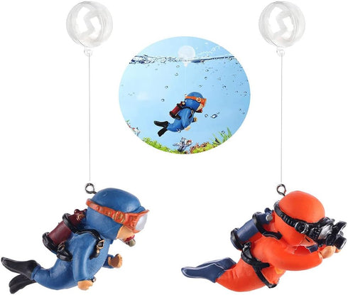 5Pcs Floating Fish Tank Decorations, Cute Little Diver Aquarium Ornament Accessories