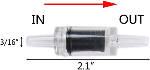 Aquarium Air Tubing Accessories Non-Return Valves,Check Valve for 3/16 '' Fish Tank Air Line (Black 12 pcs)