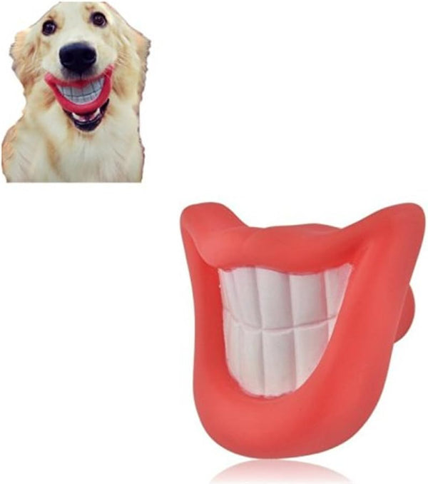 Prettysell Big Red Lip Rubber Puppy Dog Toy with Sound Squeaker for Pet Dogs, Squeaky Toy