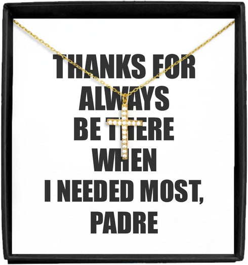 EzGift Funny Padre Necklace Pendant Thanks For Always Be There Needed Most Cute