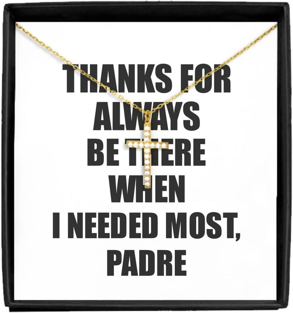 EzGift Funny Padre Necklace Pendant Thanks For Always Be There Needed Most Cute