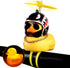 wonuu Rubber Duck Toy Car - Yellow Duck Dashboard Decorations, Squeeze Duck Bicycle Horns with Propeller Helmet