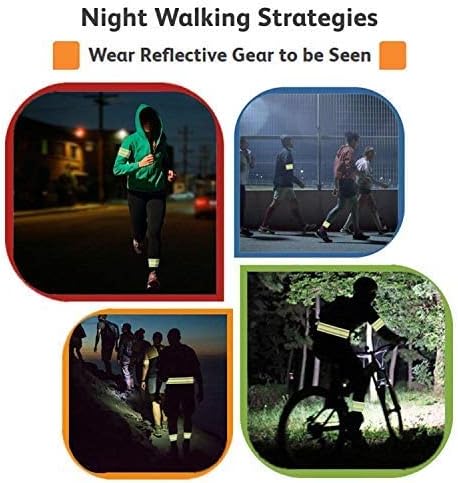 Reflective Running Gear Bands Belt for Night Walking, Safety Bands for Runners, Bicycle Pants Cuff Bands, 2 Bands