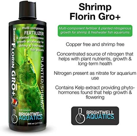 Brightwell Aquatics Shrimp FlorinGro + - Fertilizer and Planted Nitrogen Source for Accelerated Plant Growth in Freshwater Fish Aquariums, 500 ml (SFNGP500)