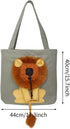 Cat Carrier Tote Bag with Lion Face Hole, Cute Lion Shaped Canvas Bag for Small Dogs and Cats, Portable Carrying Bag