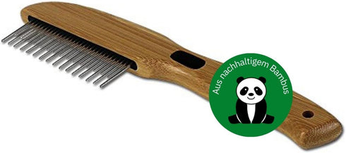 alcott Bamboo Groom Rotating Pin Comb for Pets, 31 Rounded Pins