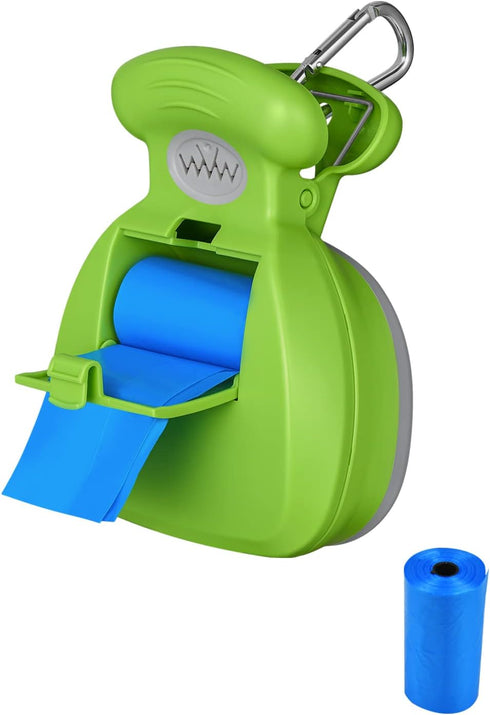 KALLAK Portable Dog Pooper Scooper, Hands Held Pet Poop Picker Upper with Integrated Bag Dispenser and 2 Rolls Waste
