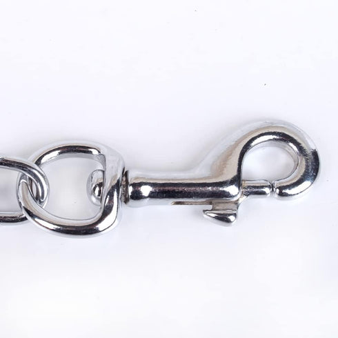 Metal Dog Leash Chain Choker Necklace, Pet Collar Leash Chain with Handle for Small Medium Large Dogs