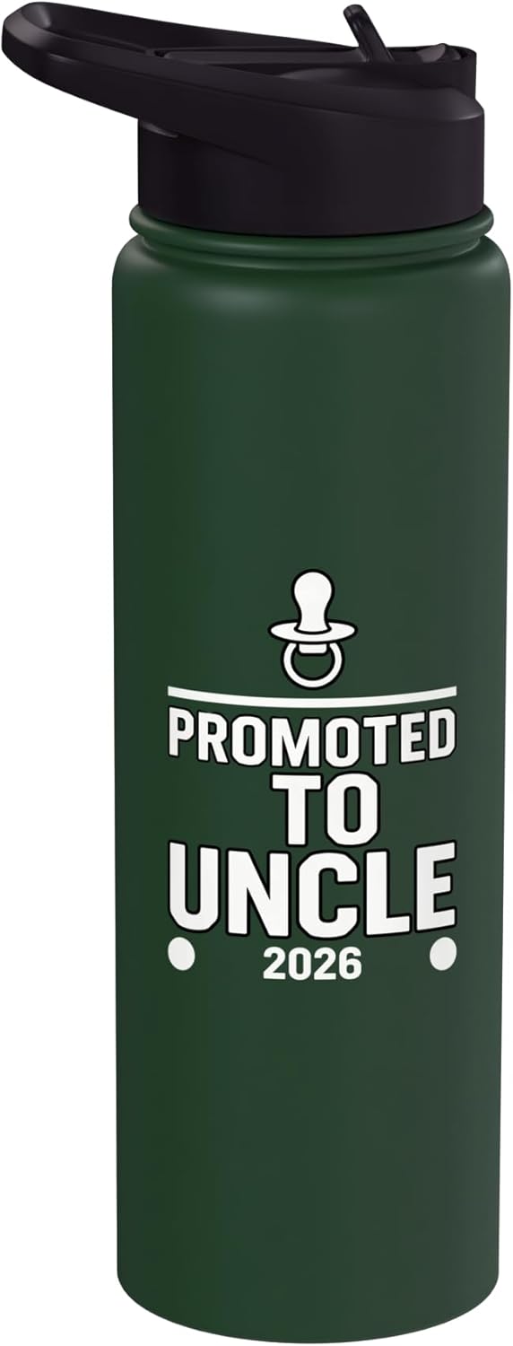 Uncle 2026 New Baby Family Announcement Designs New Uncle 2026 Pacifier Announcement Funny Family Quote Stainless Steel Insulated Water