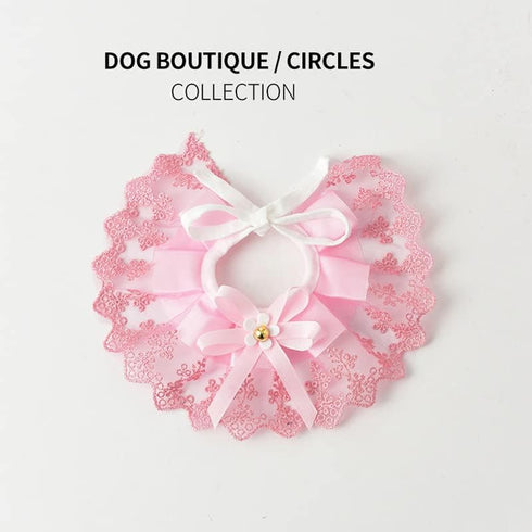 Dog Cat Collars - Flower Bow Lace Pet Bib Saliva Towel Round Neck Scarf, Sweet Lace Bib for Pet Birthday Dress Up