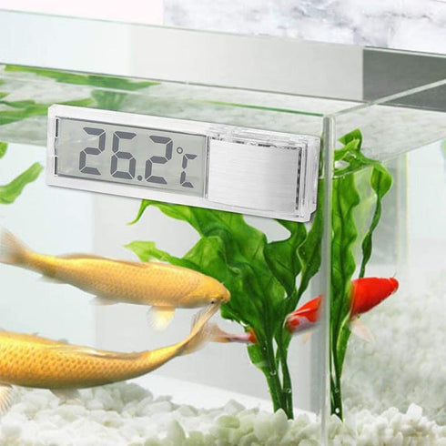 2Pcs LCD 3D Digital Electronic Temperature Measurement, Fish Tank Temp Meter, Aquarium Thermometer Accessories