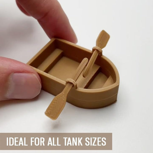 2 RB-5000 Floating Mini Rowboat Decor for Aquarium, Mini Boat Decorative Aquarium Floater, Floating Rowboat