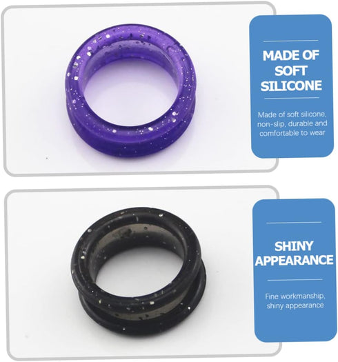 16pcs Silicone Finger Rings Inserts for Comfortable Hair Cutting and Grooming, Protectors for Barber Shears and Pet
