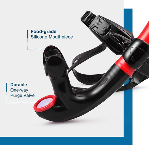 ZIONOR Snorkel Lap Swimming Training Diving Snorkeling, Comfortable Mouthpiece, One-Way Purge Valve for Pool