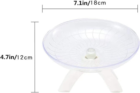 Silent Running Hamster Flying Saucer Exercise Wheel for Hamsters, Gerbils, Mice, Hedgehog, and Other Small Pets (White)