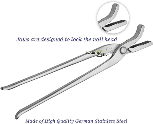 12" Clincher Trimming, Horse Shoe Care Farrier Tool - Heavy Duty Vanadium Steel Hoof Nail Pliers for Precise Nail