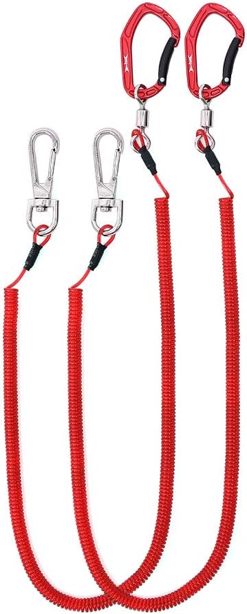 HERCULES M4 Fishing Lanyard, Heavy Duty Retractable Coiled Tether for Fishing Poles, Pliers, Boating, Paddles, Kayak