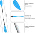 Kayak Paddle - Adjustable 2 Pieces Aluminum Alloy Shaft with Glass Fiber Blade for Oar Fishing