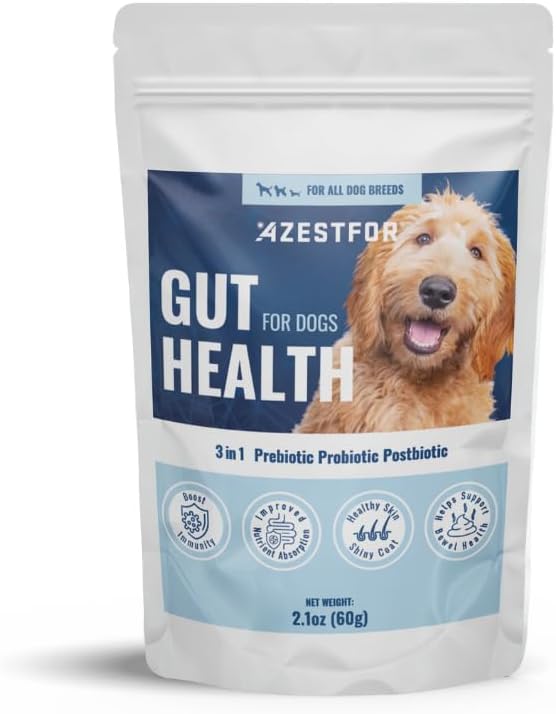 Gut Health for Dogs - 3 in 1 Prebiotic Probiotic Postbiotic, Supports Digestive Health, 60 g
