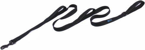 Max and Neo Reflective Triple Handle Traffic Dog Leash, Black - We Donate a Leash to Dog Rescue for Every Sale