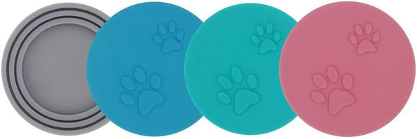 SLSON 4 Pack Universal Silicone Pet Food Can Covers, Fits 3 Standard Size Can Tops
