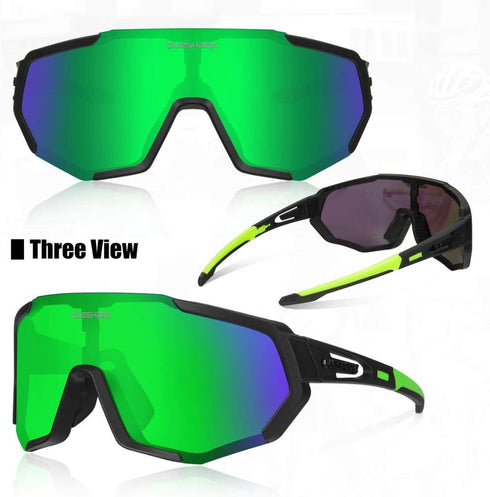 Queshark Cycling Glasses - Sports Sunglasses for Men Women, 1 Polarized 2 HD Lens
