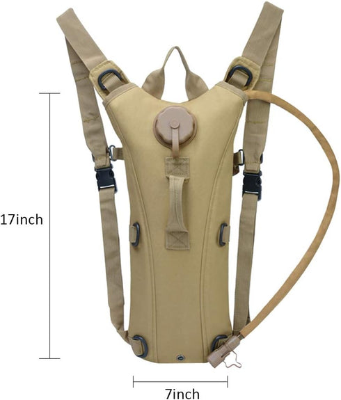 Tactical Hydration Pack - Water Rucksack Backpack with 3L BPA Free Bladder for Cycling, Hiking, Outdoor Camping