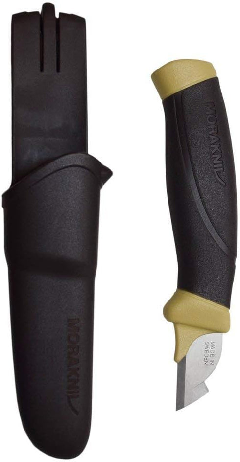 Morakniv Craftline Electrician Trade Knife, 1.3-Inch Stainless Steel Blade with Plastic Sheath