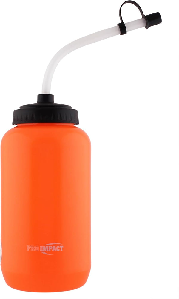 Pro Impact Squeezable Water Bottle, Bendable Long Straw, LDPE BPA Free Plastic for Hydration, 35.5 Oz.