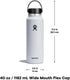 Hydro Flask Wide Mouth Stainless Steel Water Bottle, Vacuum Insulated, Leakproof Lid for Cold Drinks, Sports, Travel
