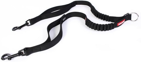 EzyDog Zero Shock Coupler Bungee Dog Leash, Walk Two Dogs with Two Traffic Handles, Super Strength Metal Attachments