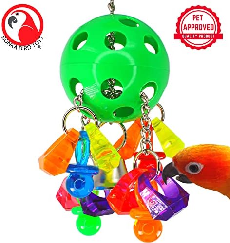 Bonka Bird Toys 1938 Paci Pull Colorful Acrylic Pacifier Ring for Parrots, Parrotlets, Budgies, Quakers