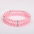 2 Rows Pearls Pet Dog Necklace Collar Bling Accessories Charm Pet Puppy Jewelry Puppy Chihuahua Yorkie Handmade Adjustable (Pink, Extra Small)