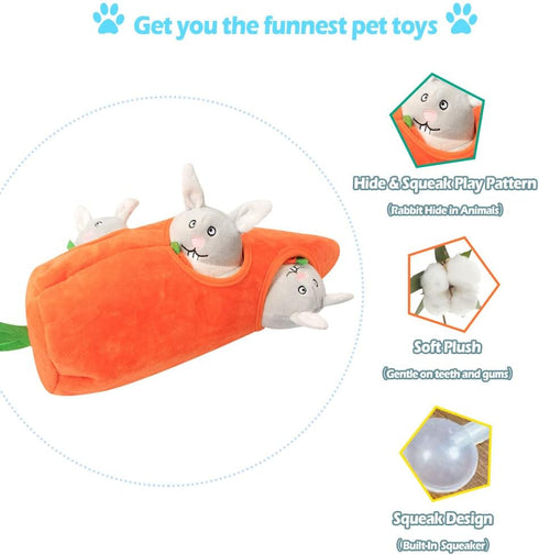 IFOYO Plush Squeak Dog Toys, Stuffed Dog Plush Toy Easter Gift for Medium Small Dogs, Interactive Durable Squeak Toy,
