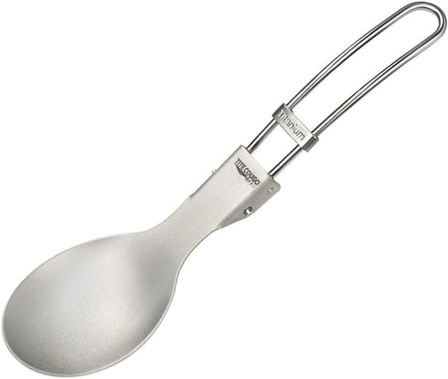 GADIEMKENSD Ultralight Outdoor Titanium Folding Spoon, Healthy Camping Scoop, 18g